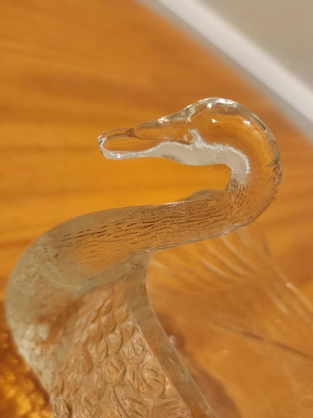 Vintage Imperial Clear Glass Swan Candle Holder/QTip Holder/Match Holder